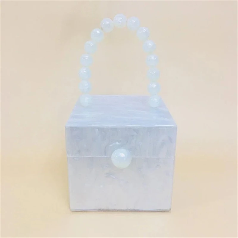 Luxury Brand Women Wallet Solid Pearl White Acrylic Evening Bag Beaded Square Handbag With Top Handle Bags Designer Clutch Purse
Luxury Brand Women Wallet Solid Pearl White Acrylic Evening Bag Beaded Square Handbag With Top Handle Bags Designer Clutch Purse