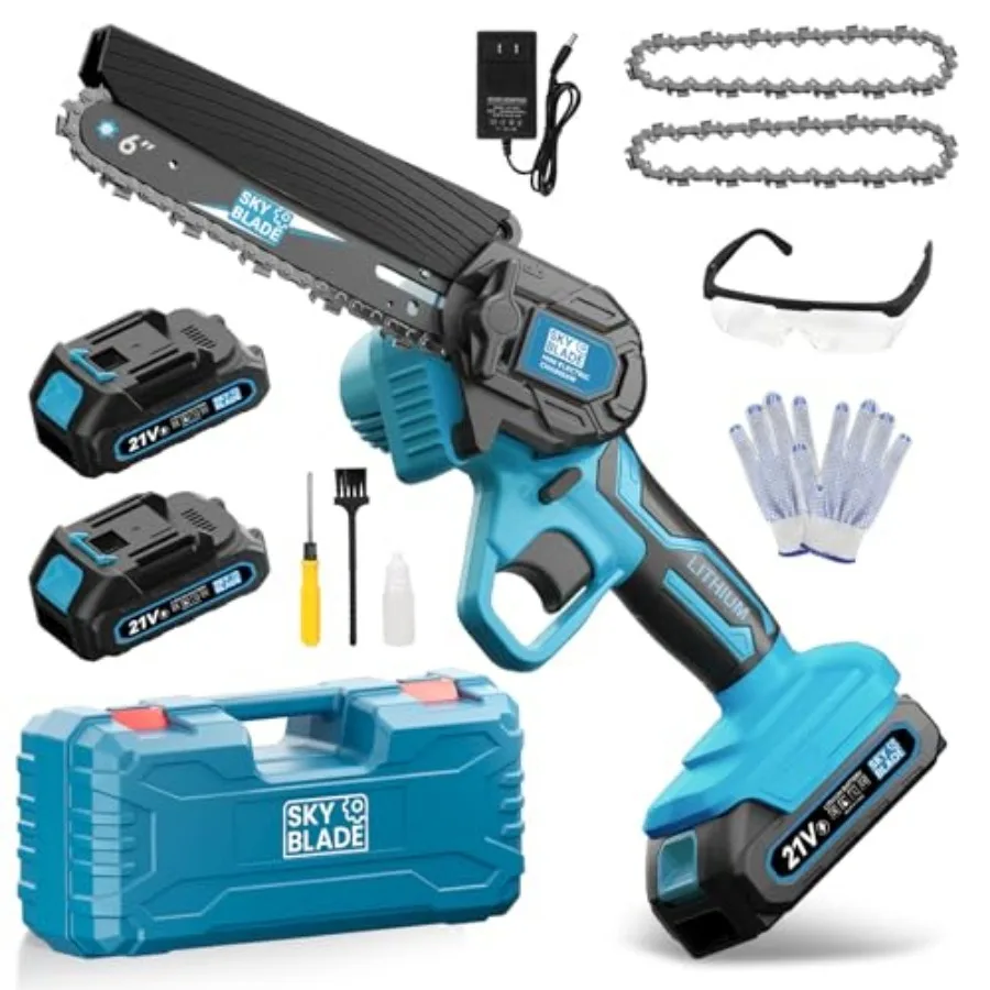 6 Inch Mini Chainsaw Cordless, Portable Electric Chainsaw, for Wood Cutting, Tree Trimming, Courtyard, Household, and Garden
6 Inch Mini Chainsaw Cordless, Portable Electric Chainsaw, for Wood Cutting, Tree Trimming, Courtyard, Household, and Garden