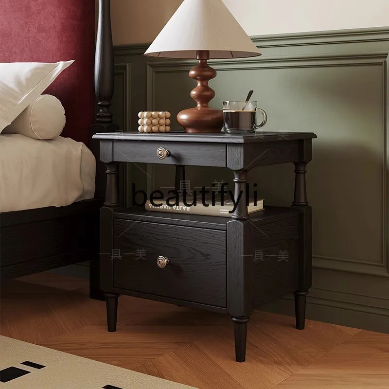 French antique bedside table ash wood master bedroom all solid wood bedside storage cabinet
French antique bedside table ash wood master bedroom all solid wood bedside storage cabinet