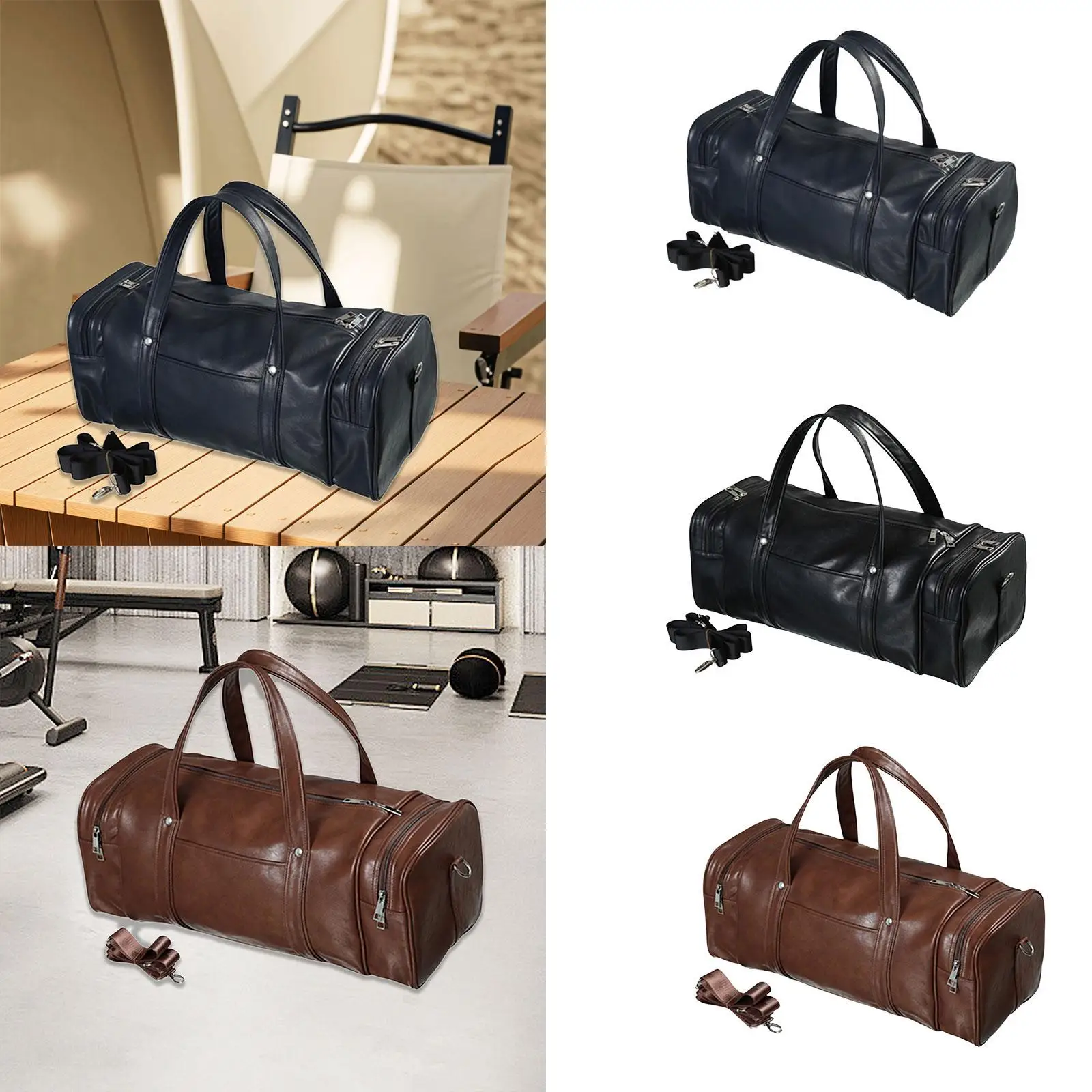 Barrel Travel Bag PU Leather Overnight Bag Duffle Bag for Outdoor Business Trips
Barrel Travel Bag PU Leather Overnight Bag Duffle Bag for Outdoor Business Trips