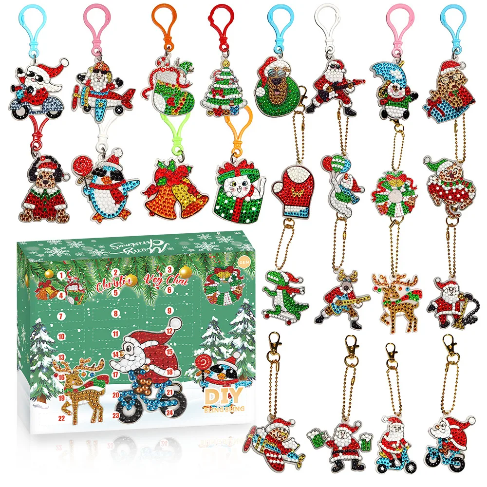 Christmas Advent Calendar 24 Days DIY 5D Diamond Painting Keychain Kit Full Round Rhinestone Santa Xmas Tree Bell Pendant Orname
Christmas Advent Calendar 24 Days DIY 5D Diamond Painting Keychain Kit Full Round Rhinestone Santa Xmas Tree Bell Pendant Orname