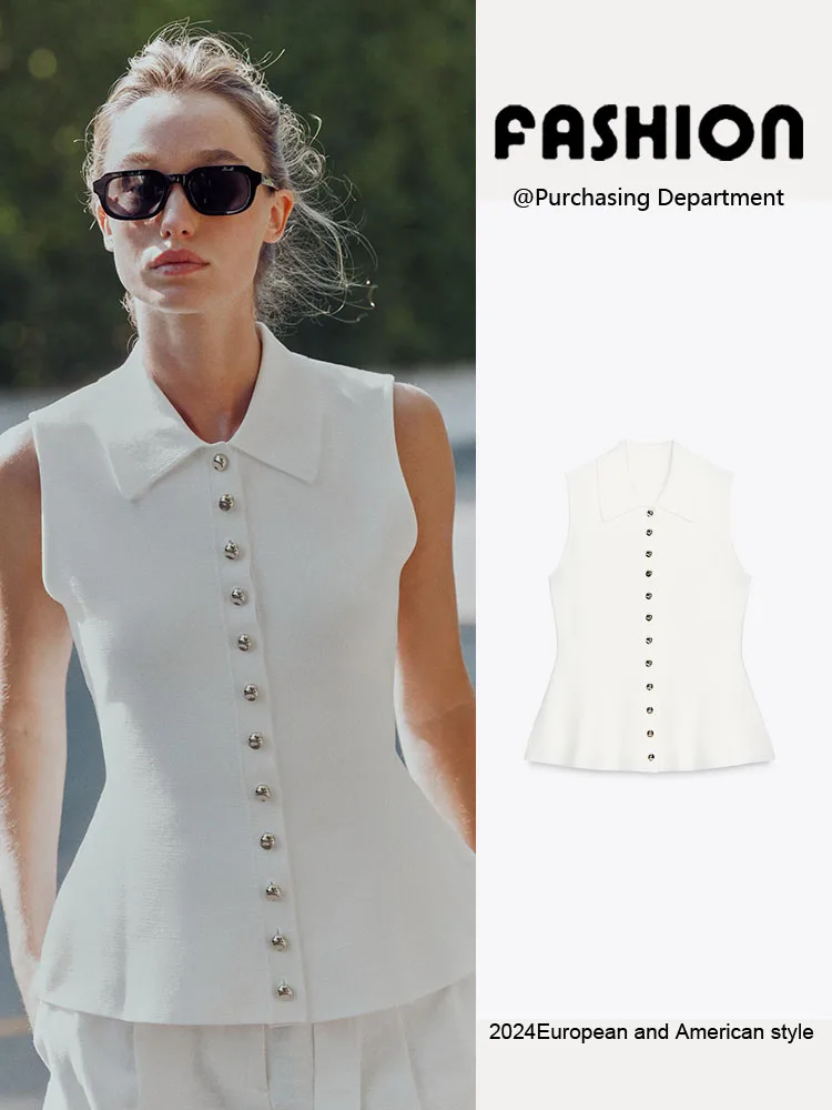 Новый женский вязаный жилет-топ с одной пуговицей и коротким подолом юбки, лето 2025, для повседневной носки, модный и элегантный
Новый женский вязаный жилет-топ с одной пуговицей и коротким подолом юбки, лето 2025, для повседневной носки, модный и элегантный