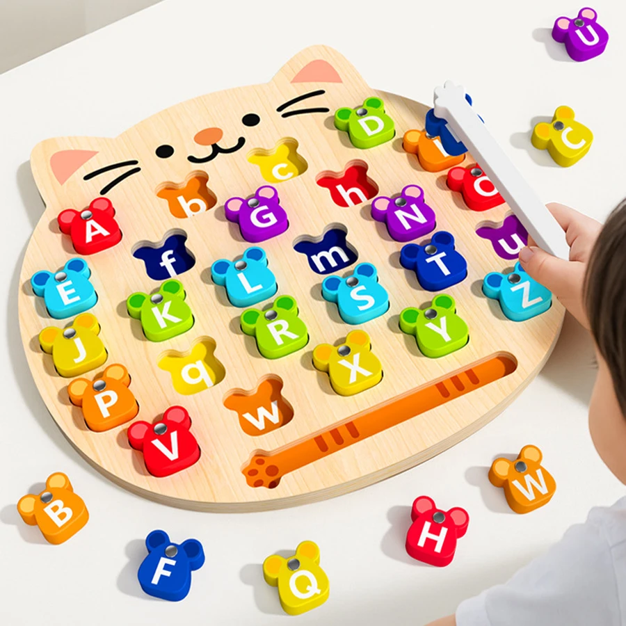 Wooden Cat Magnetic ABC Alphabet Puzzle Board Kids Educational Matching Fine Motor Skill Montessori Activity Toy
Wooden Cat Magnetic ABC Alphabet Puzzle Board Kids Educational Matching Fine Motor Skill Montessori Activity Toy