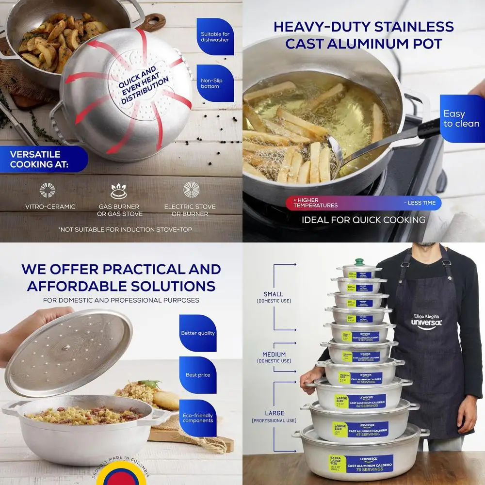 Large 32-Cup 11.6 QT/11L Dutch Oven Pot with Even Heat Distribution, Ideal for Rice and Stews
Large 32-Cup 11.6 QT/11L Dutch Oven Pot with Even Heat Distribution, Ideal for Rice and Stews