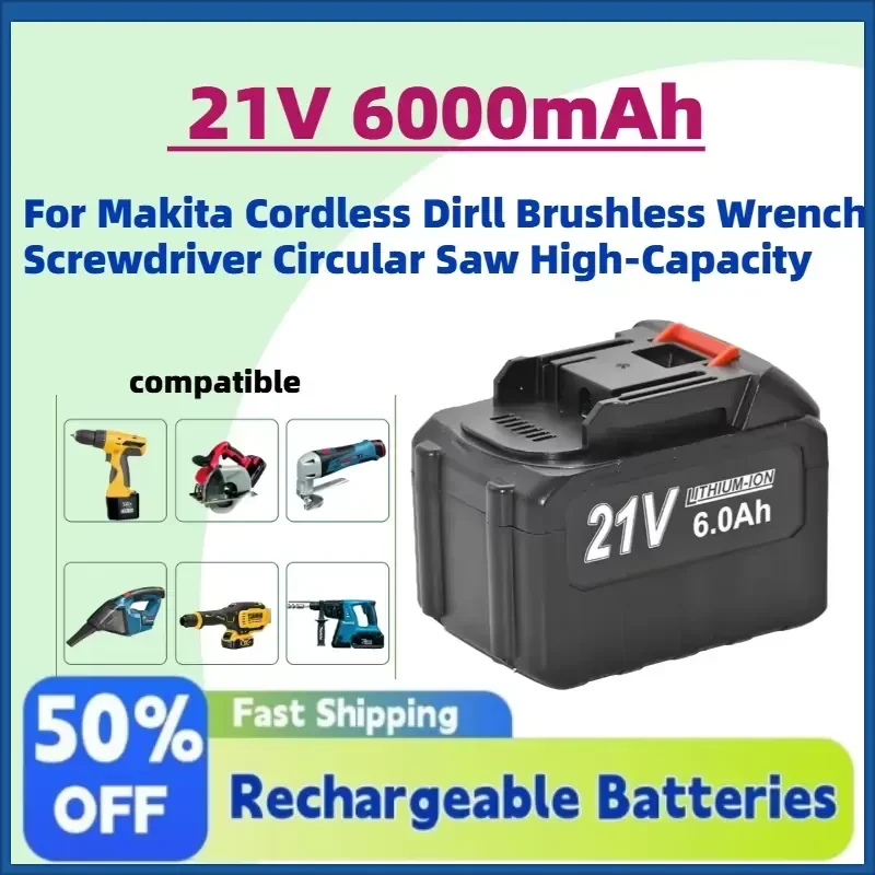 In Stock 21V 6.0Ah Rechargeable Li-Ion Battery For Makita Cordless Dirll Brushless Wrench Screwdriver Circular Saw
In Stock 21V 6.0Ah Rechargeable Li-Ion Battery For Makita Cordless Dirll Brushless Wrench Screwdriver Circular Saw