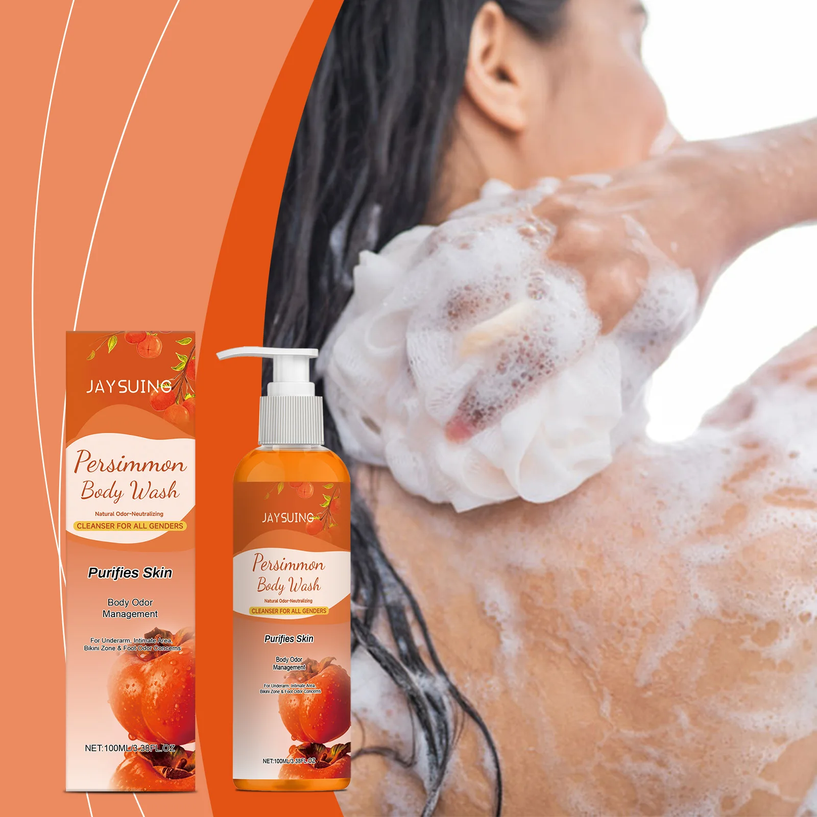 Exfoliating Persimmon Scented Shower Gel Cleanses the Body Removes Odors Dirt and Oil Leaves Skin Feeling Fresh and Smooth
Exfoliating Persimmon Scented Shower Gel Cleanses the Body Removes Odors Dirt and Oil Leaves Skin Feeling Fresh and Smooth