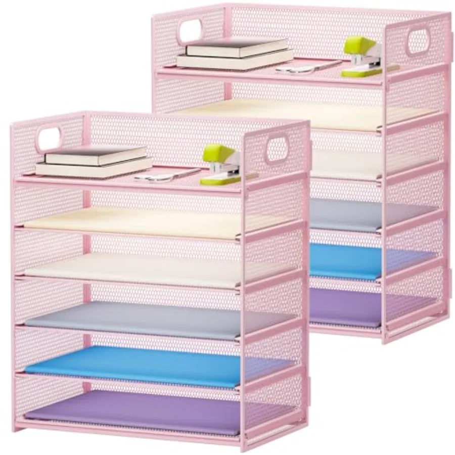 Desk Organizer with Handle, Paper Letter Tray, Mesh Desk File Organizer for Office, School and Home - Pink
Desk Organizer with Handle, Paper Letter Tray, Mesh Desk File Organizer for Office, School and Home - Pink