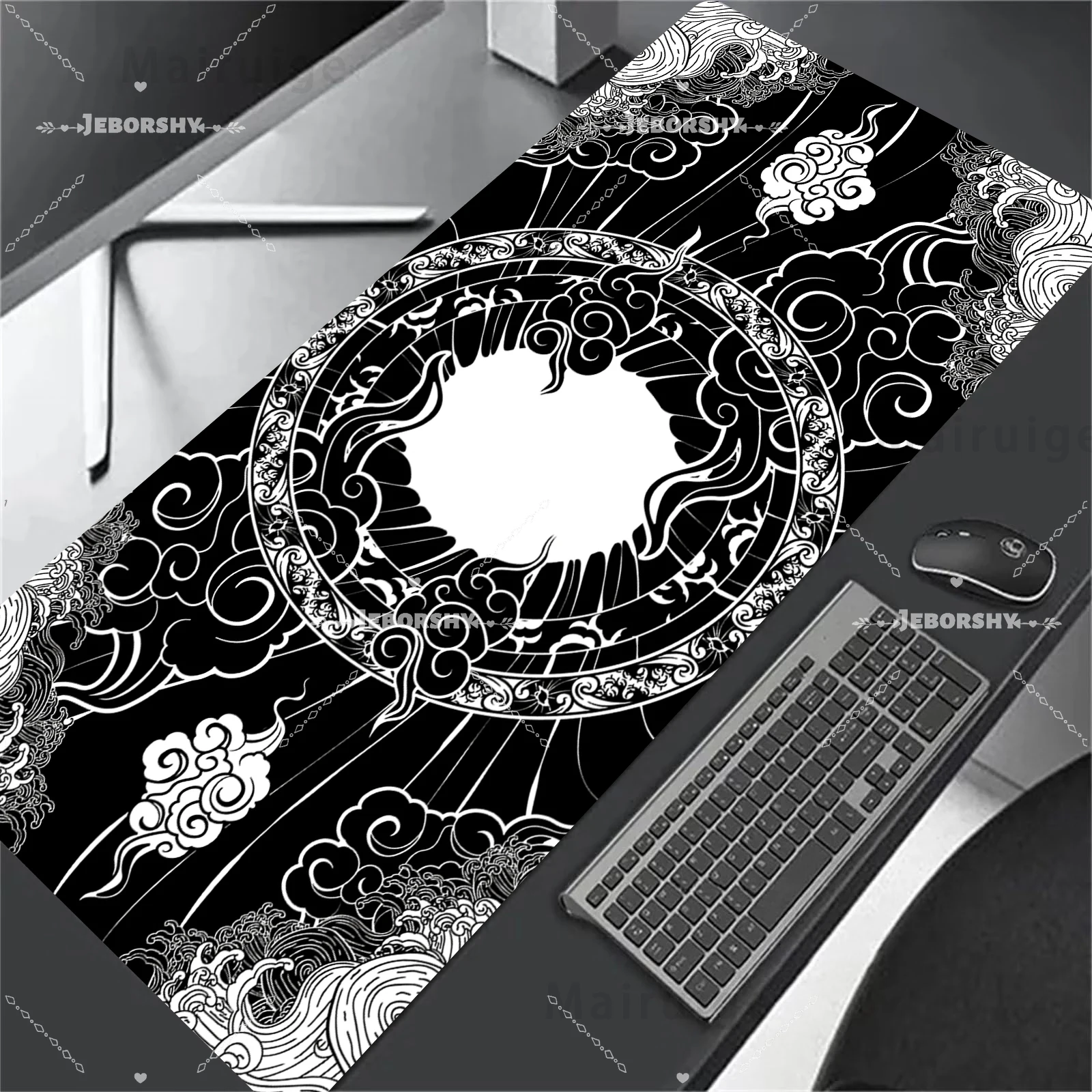 Extended Gaming Mouse Pad XXL, Amaterasu Desk Mat, Waterproof Keyboard Pad with Non-Slip Rubber Base for PC Laptop