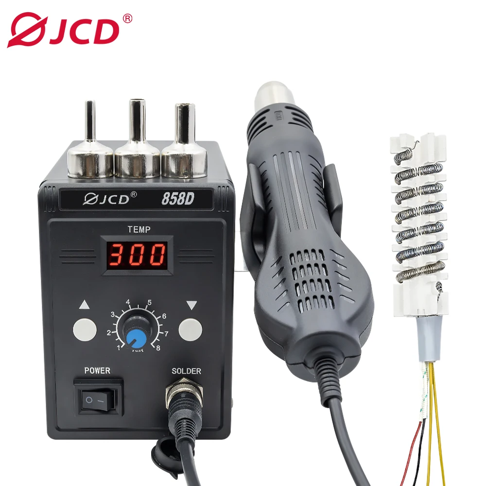 JCD 2-in-1 858D hot air gun welding workstation 700W 220V110V BGA SMD SMT welding tool hot air gun LCD digital display
JCD 2-in-1 858D hot air gun welding workstation 700W 220V110V BGA SMD SMT welding tool hot air gun LCD digital display