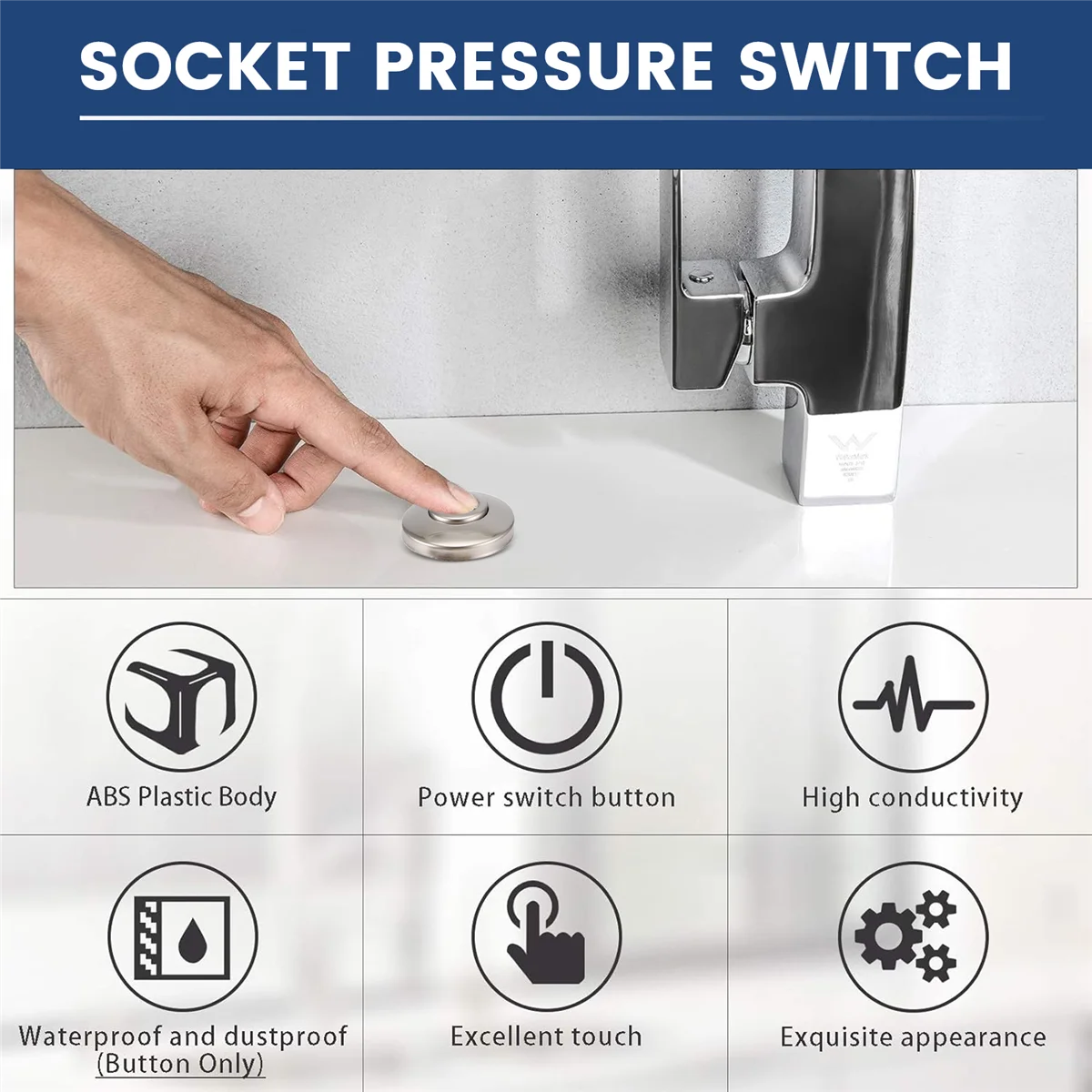 ABFA Garbage Disposal Air Switch Kit, Garbage Disposal Button, Garbage Disposal Switch Button, Waste Disposer On/Off EU Plug
ABFA Garbage Disposal Air Switch Kit, Garbage Disposal Button, Garbage Disposal Switch Button, Waste Disposer On/Off EU Plug