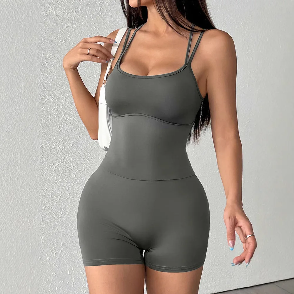 Women Summer Tight Fitting One-piece Shorts Jumpsuit Yoga Camisole With Beautiful Back Sexy Sports Fitness Playsuit Romper
Women Summer Tight Fitting One-piece Shorts Jumpsuit Yoga Camisole With Beautiful Back Sexy Sports Fitness Playsuit Romper