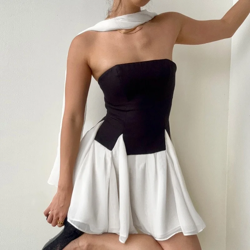 Ballet Girl Ruffle Sash Asymmetrical Crop Top Color Block A-Line Skirt Women Summer New Style Fashion Set Short Length Low Waist
Ballet Girl Ruffle Sash Asymmetrical Crop Top Color Block A-Line Skirt Women Summer New Style Fashion Set Short Length Low Waist