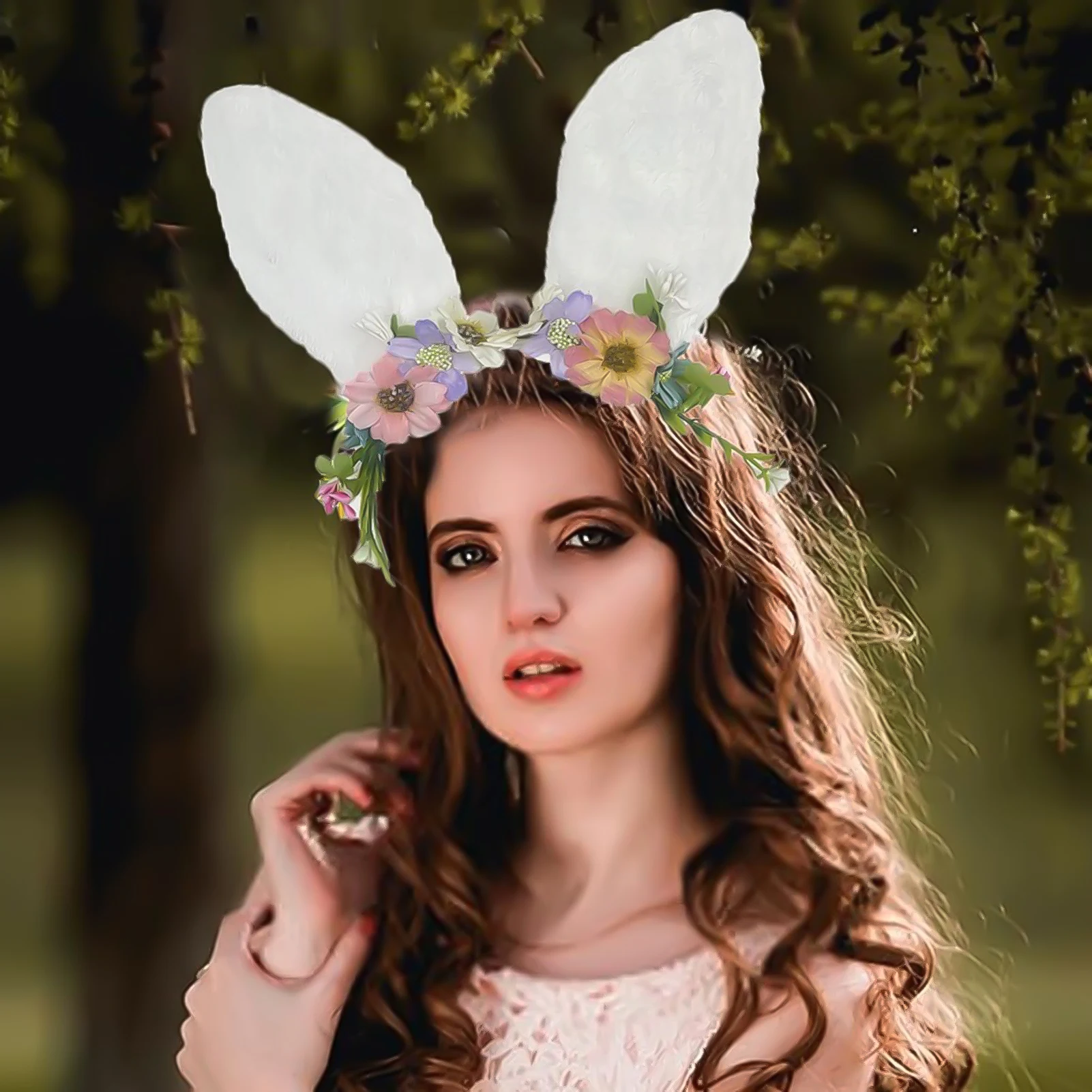 Bunny Ears Flower Hairband Woodland Floral Head Piece for Baby Shower Stage Show Celebrations
Bunny Ears Flower Hairband Woodland Floral Head Piece for Baby Shower Stage Show Celebrations
