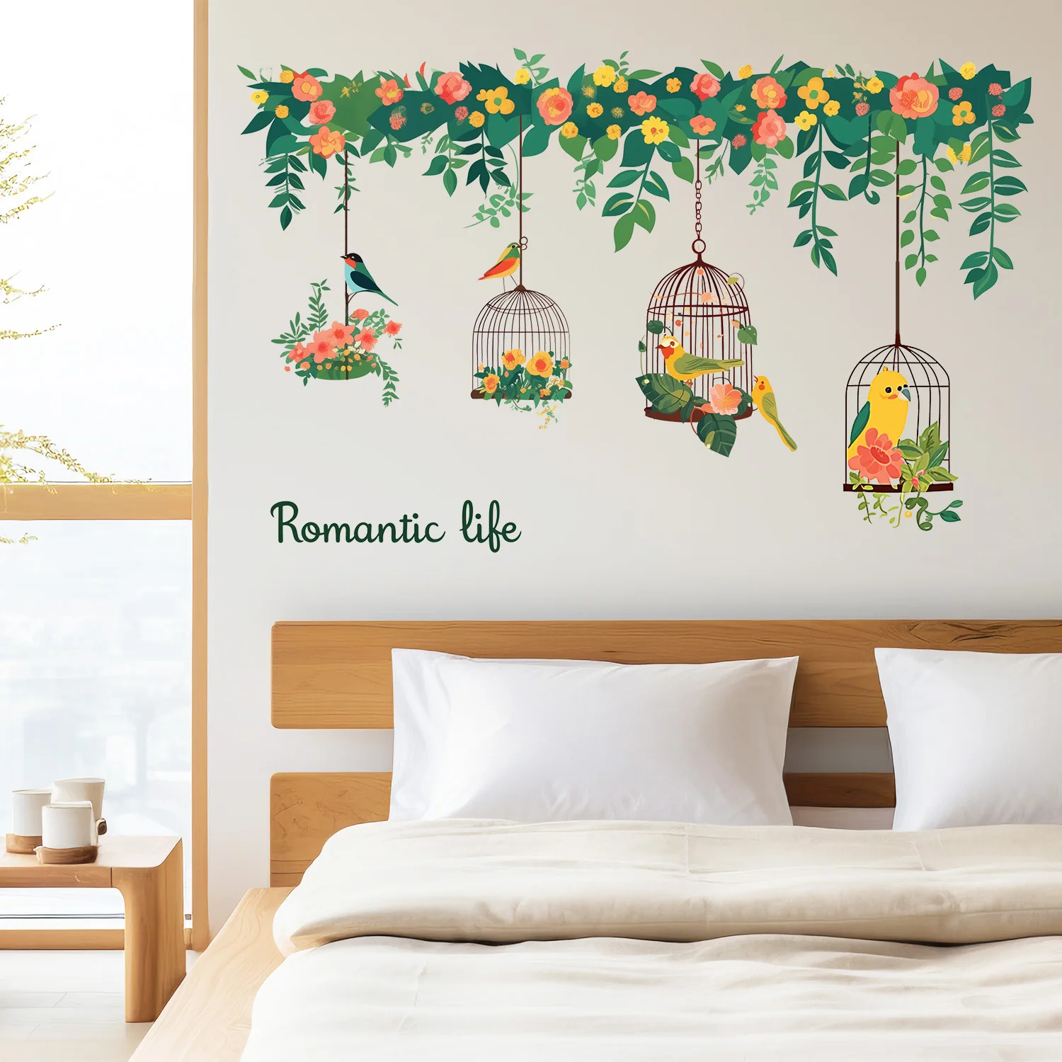 Botanical Wall Decals - Floral & Birdcage Stickers for Bedroom Decor, Self-Adhesive Vinyl Art
Botanical Wall Decals - Floral & Birdcage Stickers for Bedroom Decor, Self-Adhesive Vinyl Art