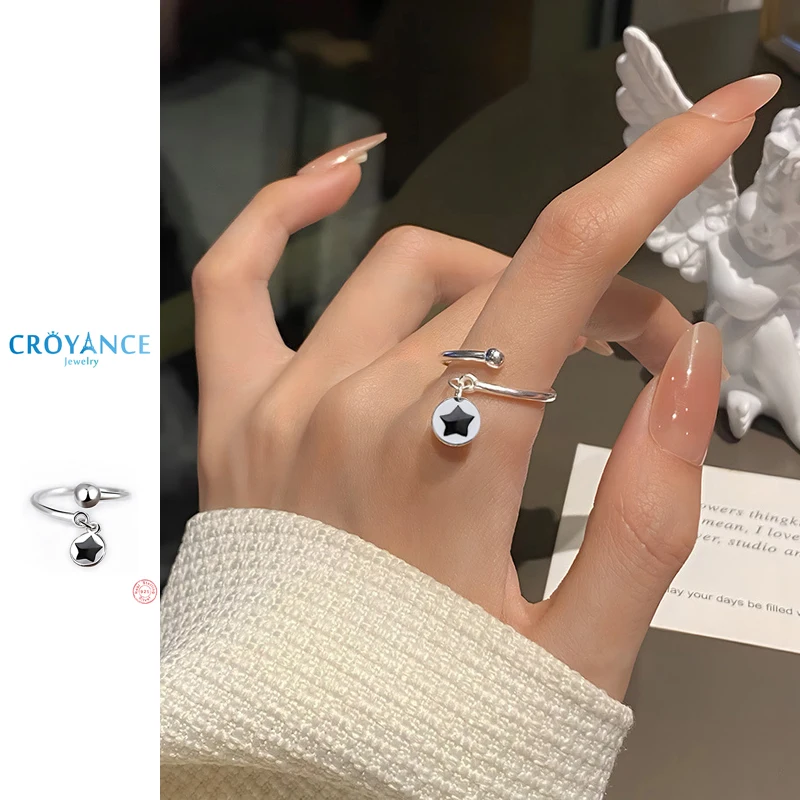 925 Sterling Silver Round Pendant Stars Pattern Wishbone Open Rings Women Jewelry Gift Personality Trend Adjustable Finger Ring
925 Sterling Silver Round Pendant Stars Pattern Wishbone Open Rings Women Jewelry Gift Personality Trend Adjustable Finger Ring