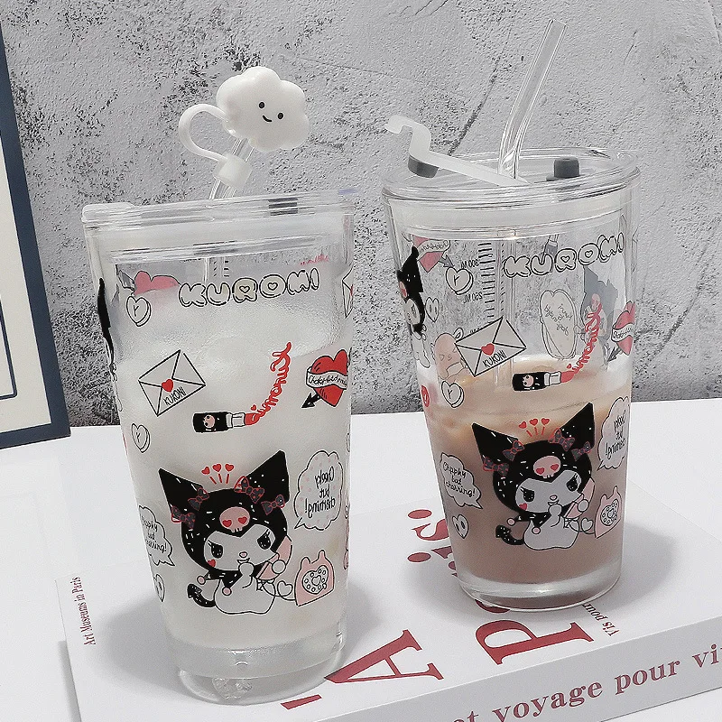Sanrio Kuromi Cartoon Glass Cup Toy Cute Straw Cup Milk Cup Water Cup Women's Office Beverage Juice Cup Family Gift For Children
Sanrio Kuromi Cartoon Glass Cup Toy Cute Straw Cup Milk Cup Water Cup Women's Office Beverage Juice Cup Family Gift For Children