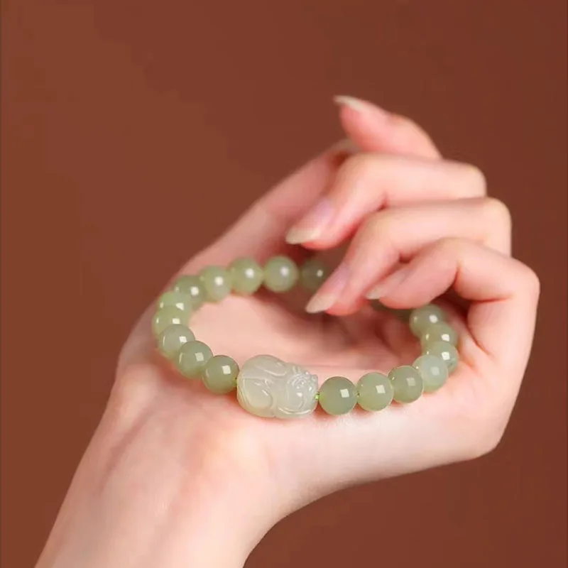 Authentic Hotan Jade Hand String Blue Jade Bracelet Ethnic Style Yurun Brave Xiu Female Couple Jade Male Hand String Bracelet
Authentic Hotan Jade Hand String Blue Jade Bracelet Ethnic Style Yurun Brave Xiu Female Couple Jade Male Hand String Bracelet