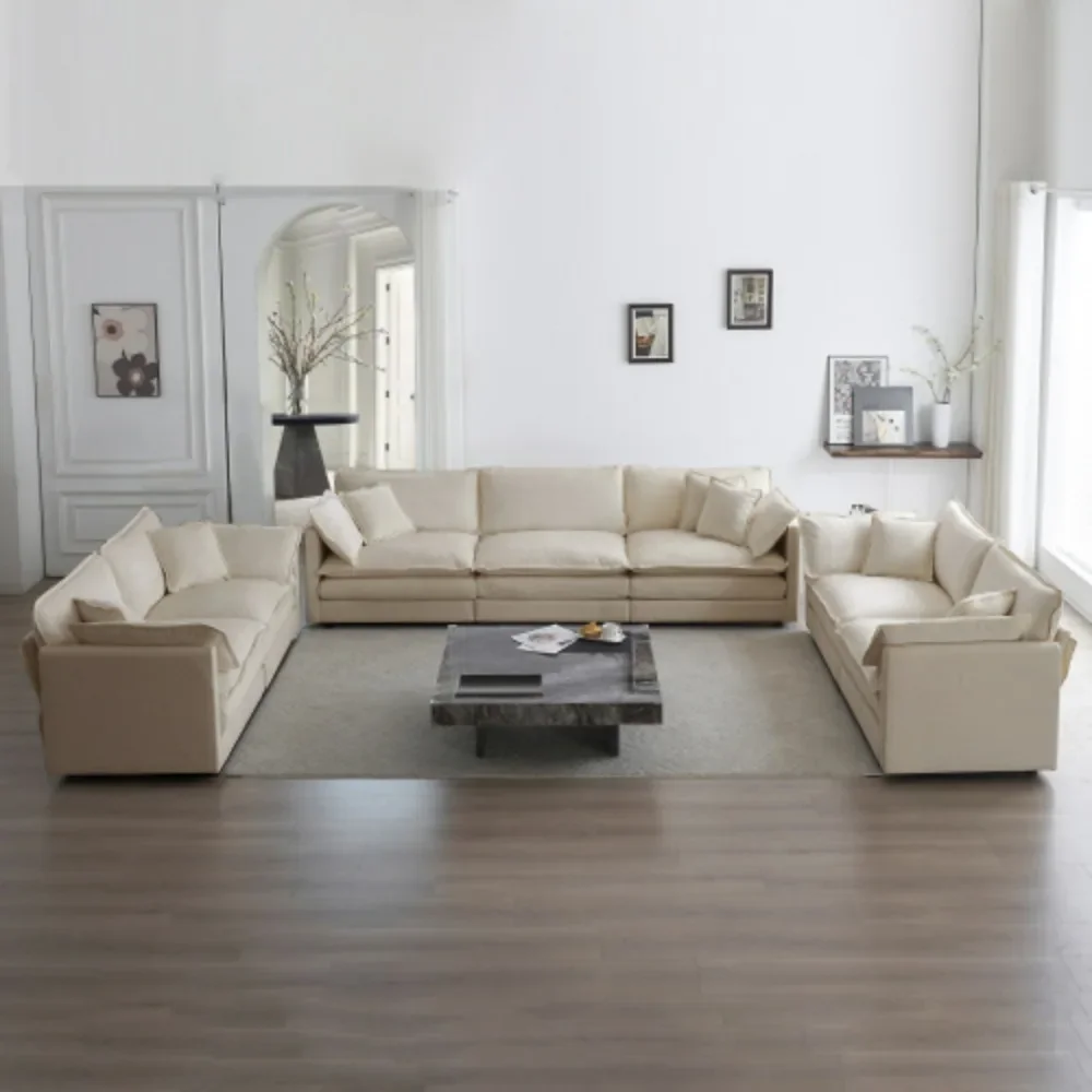3 Piece Sofa Set Oversized Sofa Comfy Couch, 2 Pieces of 2 Seater and 1 Piece of 3 Seater Sofa for Living Room, Seat Sofas
3 Piece Sofa Set Oversized Sofa Comfy Couch, 2 Pieces of 2 Seater and 1 Piece of 3 Seater Sofa for Living Room, Seat Sofas