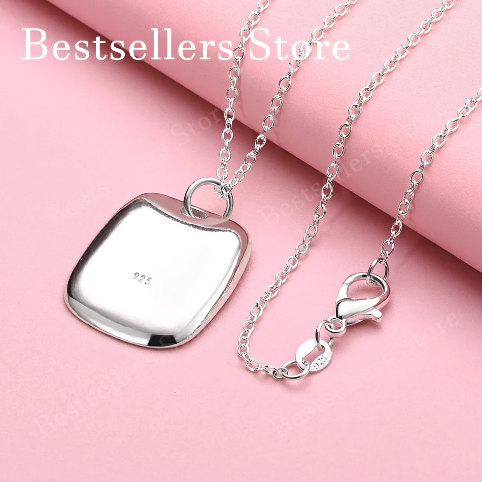 Ожерелье из стерлингового серебра 925 пробы, 16-30 дюймов, с нежным гладким квадратным кулоном, для женской моды, свадебных украшений, подарков
Ожерелье из стерлингового серебра 925 пробы, 16-30 дюймов, с нежным гладким квадратным кулоном, для женской моды, свадебных украшений, подарков