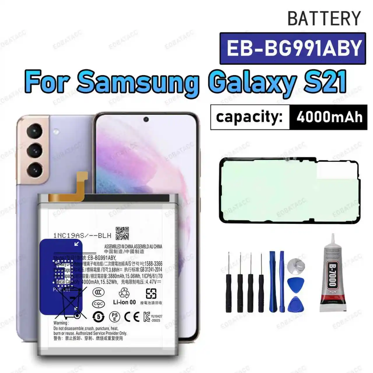 100% New High Quality EB-BG991ABY Replacement Battery for Samsung Galaxy S21 5G SM-G991B /DS G991U Batteries+Free Tools Back cov
100% New High Quality EB-BG991ABY Replacement Battery for Samsung Galaxy S21 5G SM-G991B /DS G991U Batteries+Free Tools Back cov