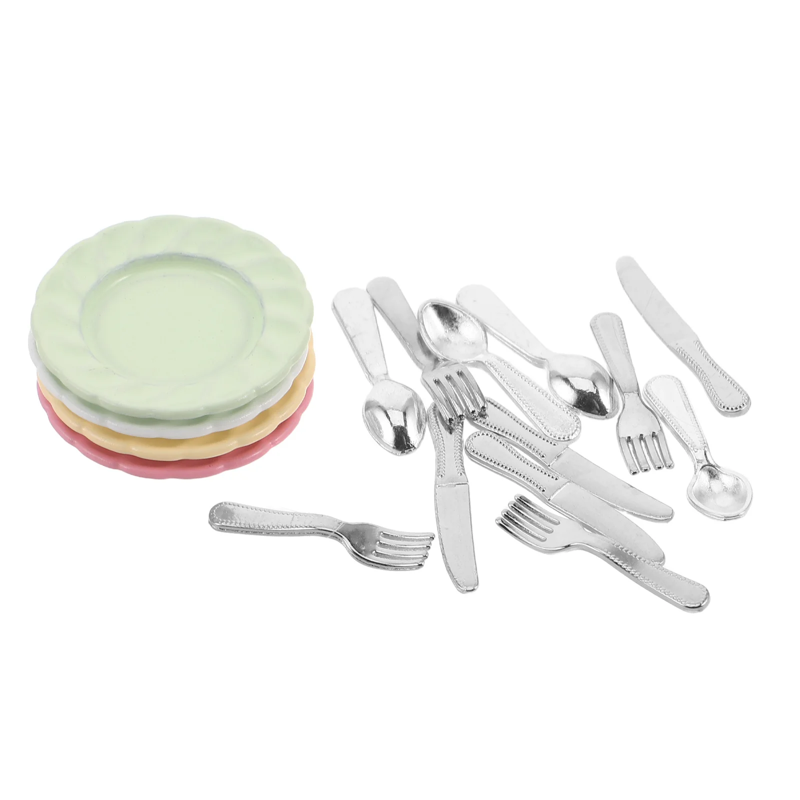 4Sets Mini Dollhouse Kitchen Accessories Detailed Miniature Dinner Plates and Utensils Set for Lifelike Dining Scene Decoration
4Sets Mini Dollhouse Kitchen Accessories Detailed Miniature Dinner Plates and Utensils Set for Lifelike Dining Scene Decoration