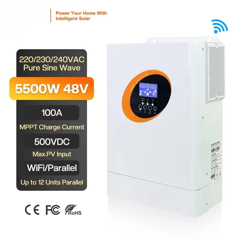 Single Phase off Grid Hybrid Inverter 5.5kW 220V With MPPT AC to DC Solar Inverter Support Parallel
Single Phase off Grid Hybrid Inverter 5.5kW 220V With MPPT AC to DC Solar Inverter Support Parallel