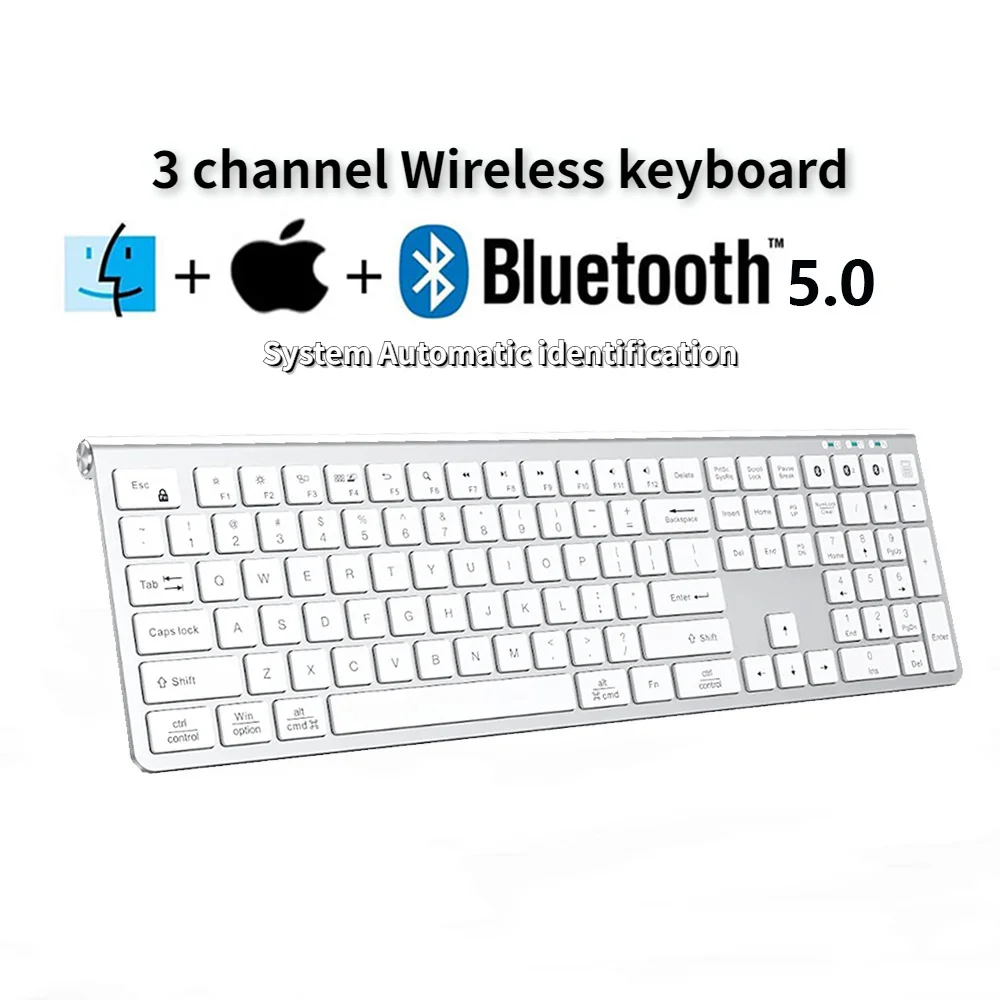 3 Channel Wireless Bluetooth 5.0 Keyboard Type-C Rechargeable Keyboard For MacBook Pro Air Mac iPhone iPad Pro Air Laptop Tablet
3 Channel Wireless Bluetooth 5.0 Keyboard Type-C Rechargeable Keyboard For MacBook Pro Air Mac iPhone iPad Pro Air Laptop Tablet