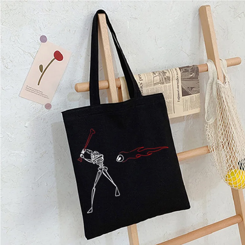 Bone Pattern Printed Canvas Bag Y2k Popular Style Women's Daily Eco Large Capacity Tote Retro Street Shopping Bag School Bags 
Bone Pattern Printed Canvas Bag Y2k Popular Style Women's Daily Eco Large Capacity Tote Retro Street Shopping Bag School Bags