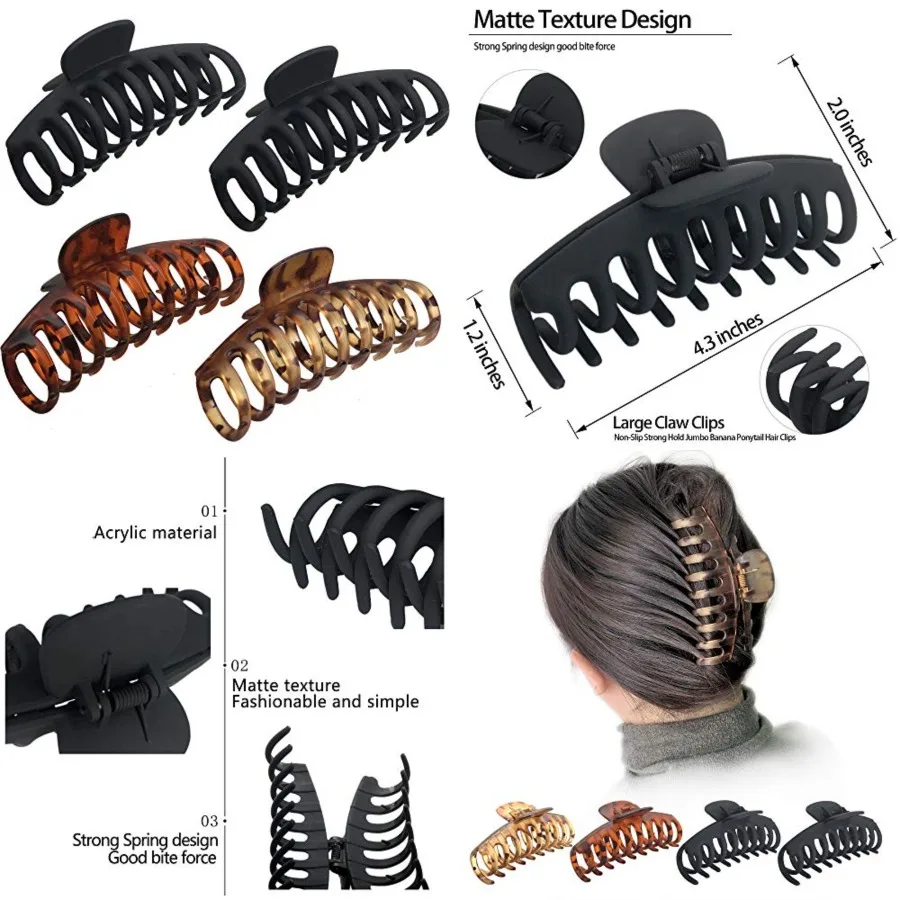 Large Hair Claw Clips for Women 4.3 Matte Leopard Jumbo Hair Clips Non-Slip Ponytail Barrette Strong Hold Claw Clips for Girls
Large Hair Claw Clips for Women 4.3 Matte Leopard Jumbo Hair Clips Non-Slip Ponytail Barrette Strong Hold Claw Clips for Girls