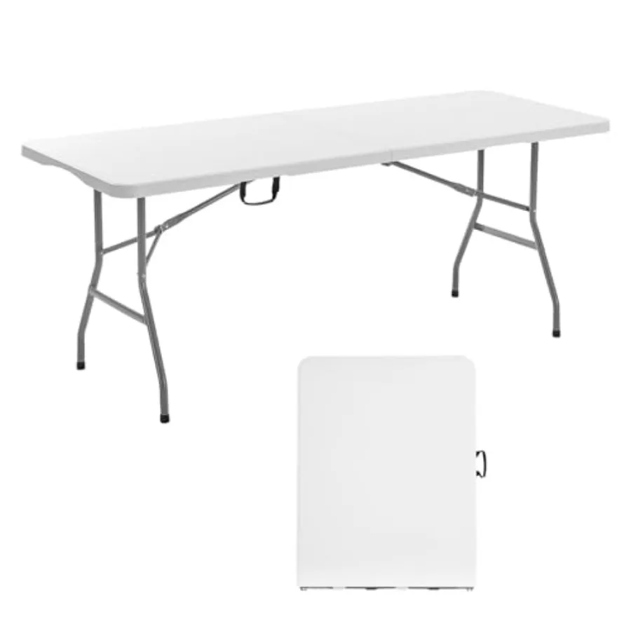 Folding Table Heavy Duty Portable Fold-in-Half Utility Table Indoor Outdoor Plastic Rectangle Table with Built in Handle for Pa
Folding Table Heavy Duty Portable Fold-in-Half Utility Table Indoor Outdoor Plastic Rectangle Table with Built in Handle for Pa