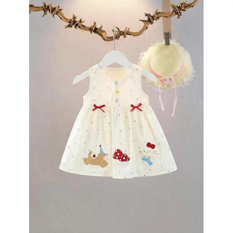 Girls' Summer Dress2026New stylish and cute polka dot summer cartoon sleeveless dress for little girls
Girls' Summer Dress2026New stylish and cute polka dot summer cartoon sleeveless dress for little girls