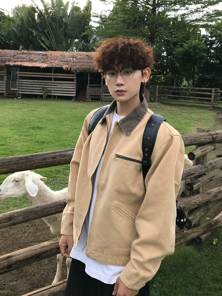 Barn Sle Men's ort Baseball Jaet Zipper Decorated Workwear Coat American Retro Detroit Collar Cleanfit Outdoor Leisure
Barn Sle Men's ort Baseball Jaet Zipper Decorated Workwear Coat American Retro Detroit Collar Cleanfit Outdoor Leisure