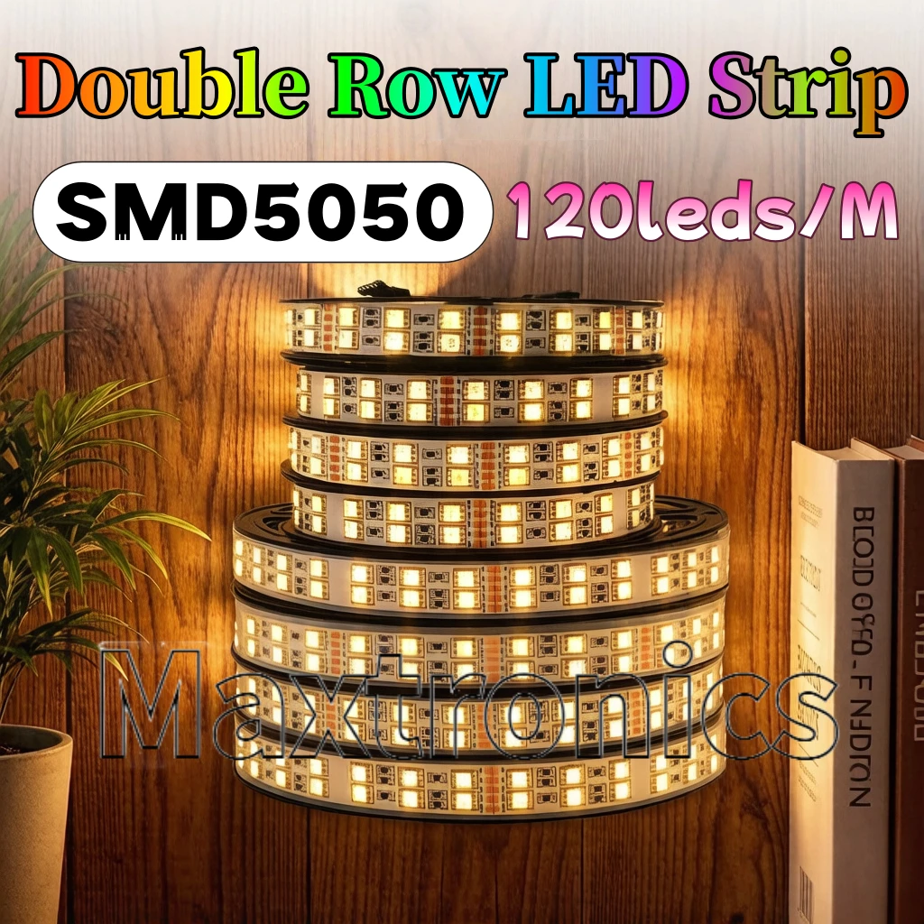New 5M/roll DC12V 24V Double Row SMD5050 RGBW RGBWW RGB Cool White Warm White Flexible LED Strips 120leds/M IP30/IP67 Waterproof
New 5M/roll DC12V 24V Double Row SMD5050 RGBW RGBWW RGB Cool White Warm White Flexible LED Strips 120leds/M IP30/IP67 Waterproof