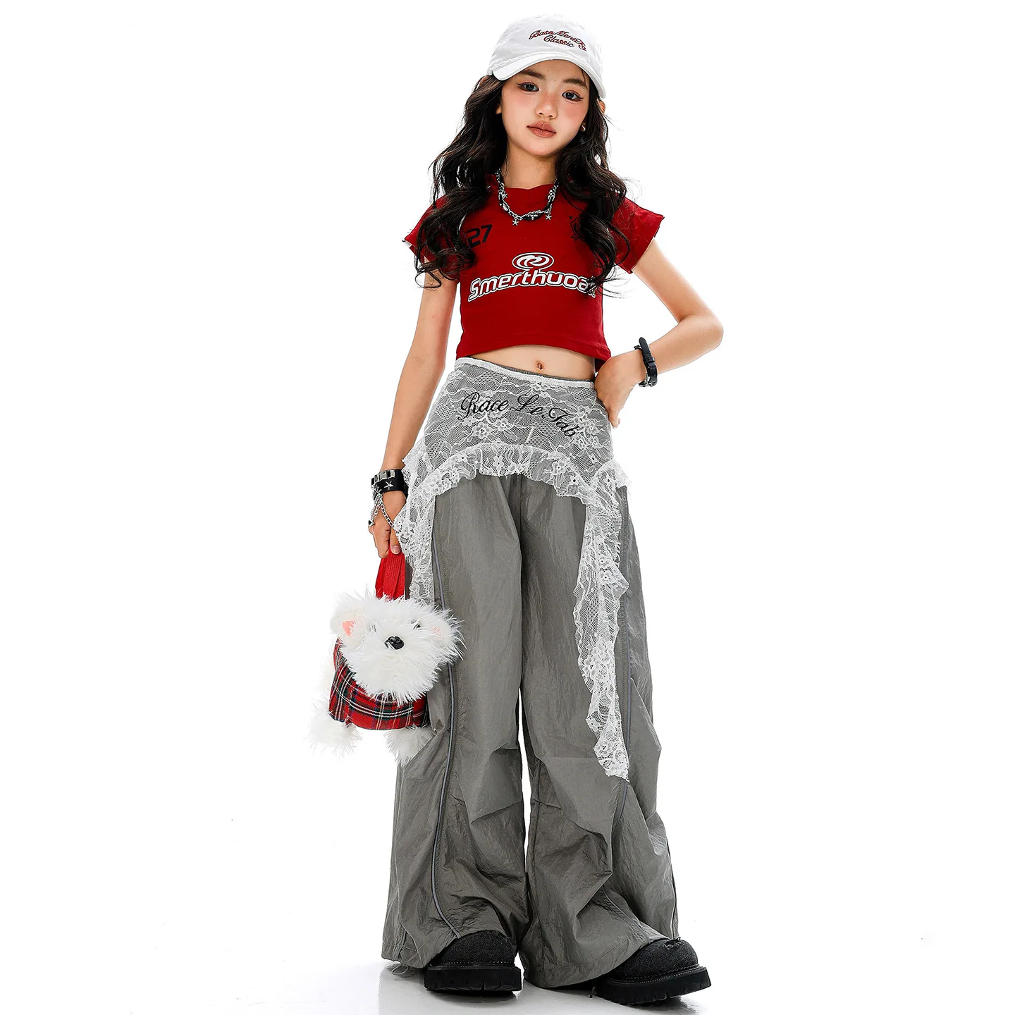 Girl Kpop Hip Hop Clothing Navy Blue Crop T Shirt Top Gray Casual Wide Seam Parachute Pants for Kid Street Dance Costume Clothes
Girl Kpop Hip Hop Clothing Navy Blue Crop T Shirt Top Gray Casual Wide Seam Parachute Pants for Kid Street Dance Costume Clothes