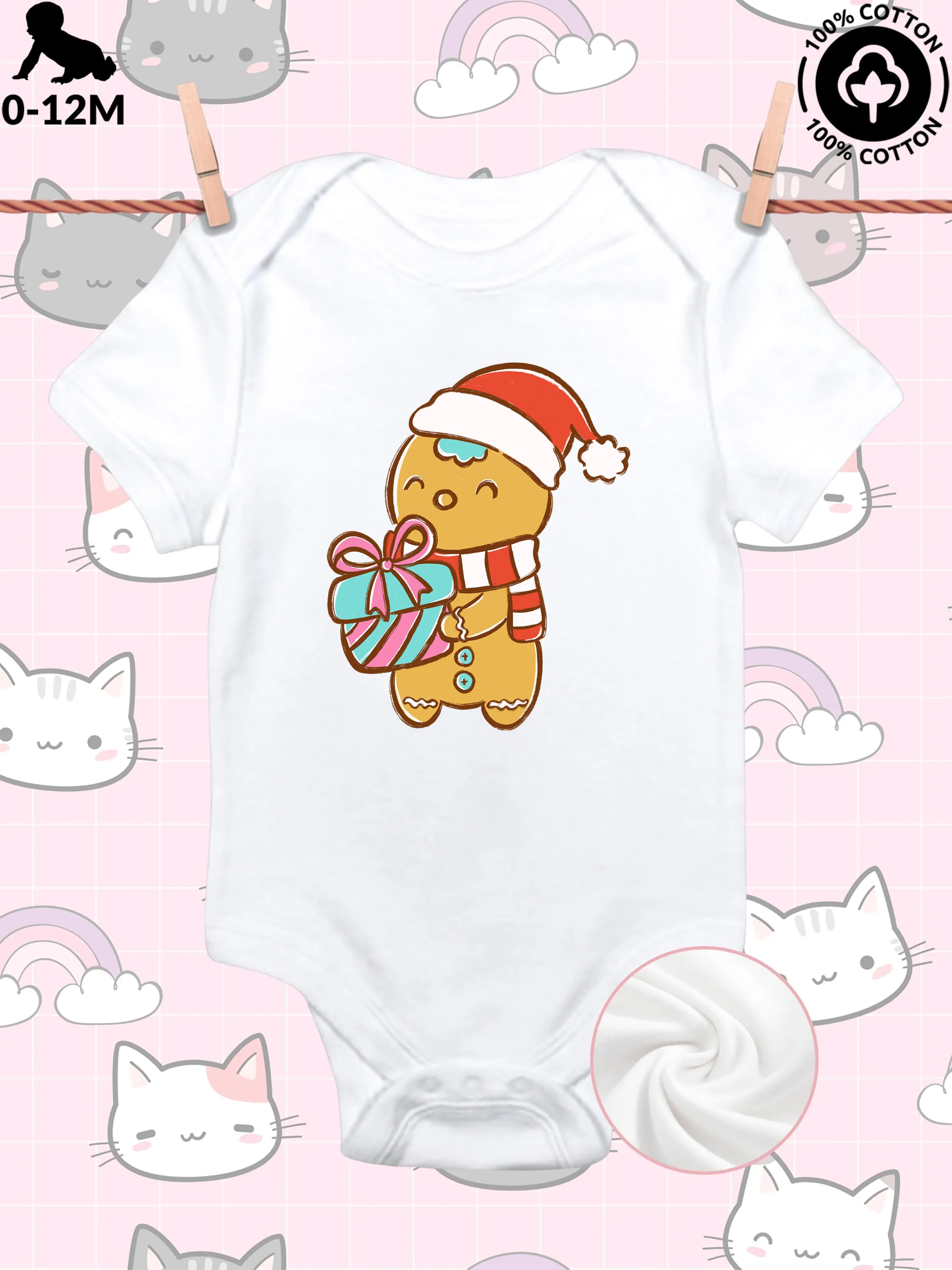 Petite Cute Gingerbread 03 Unisex Baby Crawling Suit, Pure Cotton Soft Onesie, All-Season Wear White Bodysuit 190GSM
Petite Cute Gingerbread 03 Unisex Baby Crawling Suit, Pure Cotton Soft Onesie, All-Season Wear White Bodysuit 190GSM