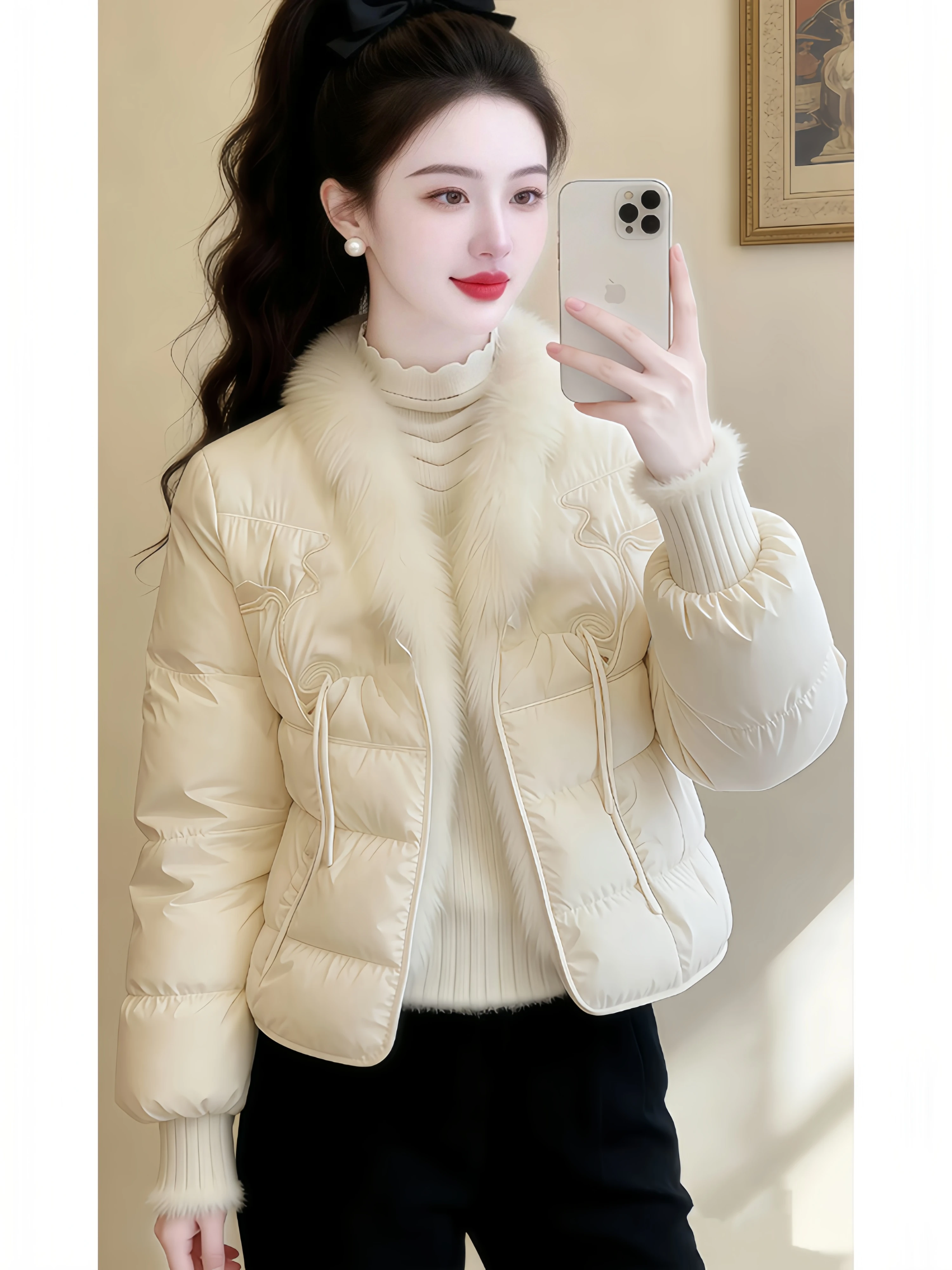 Elegant Chinese Style Women's Cotton Jacket with Fur Collar Embroidered Button up Warmth Short Outerwear for Winter
Elegant Chinese Style Women's Cotton Jacket with Fur Collar Embroidered Button up Warmth Short Outerwear for Winter