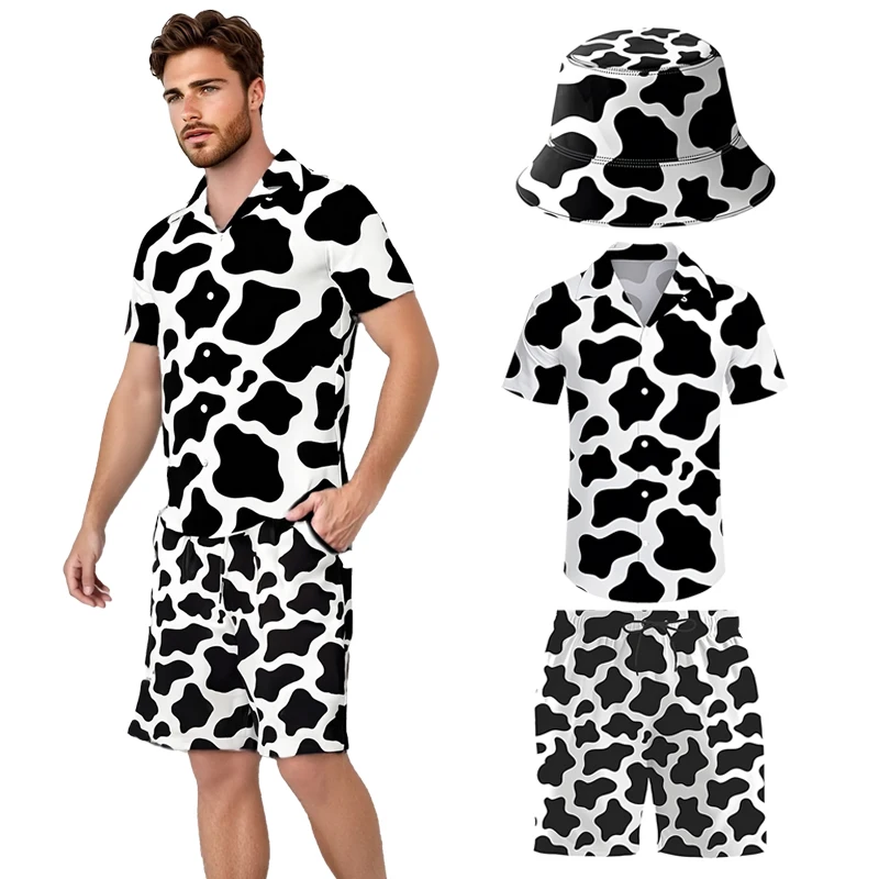 Men's TV and movie-inspired summer ensemble with two pairs of shorts and a t-shirt for celebrations, including a Halloween
Men's TV and movie-inspired summer ensemble with two pairs of shorts and a t-shirt for celebrations, including a Halloween