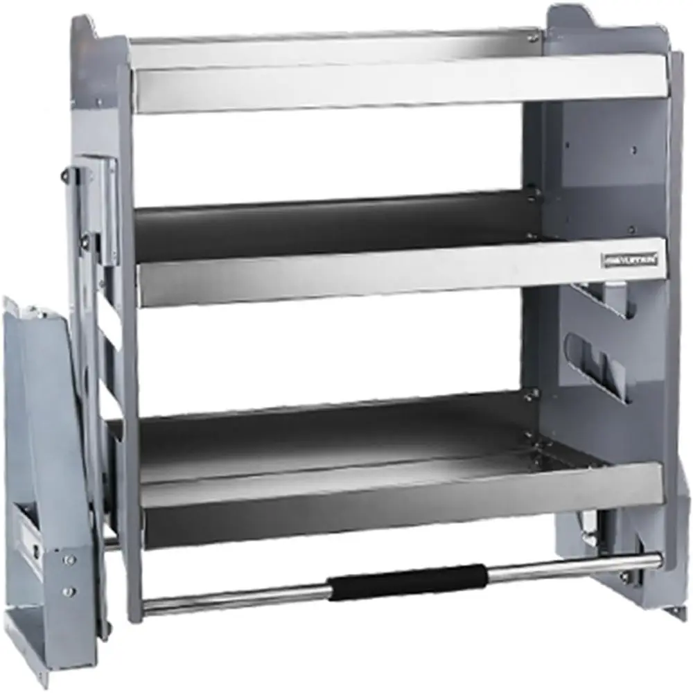 Adjustable 3-Tier Stainless Steel Pull-Down Cabinet Organizer for Kitchen Storage: Holds Spices, Dishes, and Bottles, Up to 15kg
Adjustable 3-Tier Stainless Steel Pull-Down Cabinet Organizer for Kitchen Storage: Holds Spices, Dishes, and Bottles, Up to 15kg