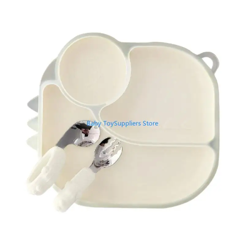 R1WF Safe Silicone Child Feeding Supply Divided Suction Plate with Spoon Fork Set
R1WF Safe Silicone Child Feeding Supply Divided Suction Plate with Spoon Fork Set