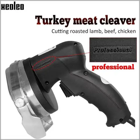 XEOLEO 80W Electric Kebab Slicer doner Knife Shawarma Cutter handheld roast meat cutting machine Gyro Knife two blades