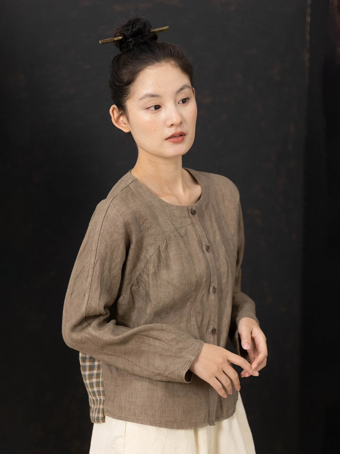 Ele Loose Fit Linen irt round Ne Classic Patchwork Commute Friendly Skin Friendly Casual Sle Fem Spring Wear
Ele Loose Fit Linen irt round Ne Classic Patchwork Commute Friendly Skin Friendly Casual Sle Fem Spring Wear