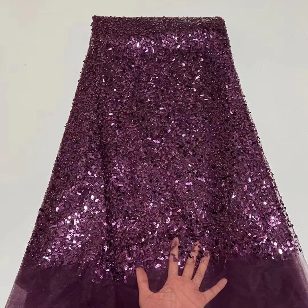 Purple French Tube Beads Lace Fabric 2022 High Quality Sequins Embroidery African Lace Fabric For Wedding Party Dress LR22014
Purple French Tube Beads Lace Fabric 2022 High Quality Sequins Embroidery African Lace Fabric For Wedding Party Dress LR22014