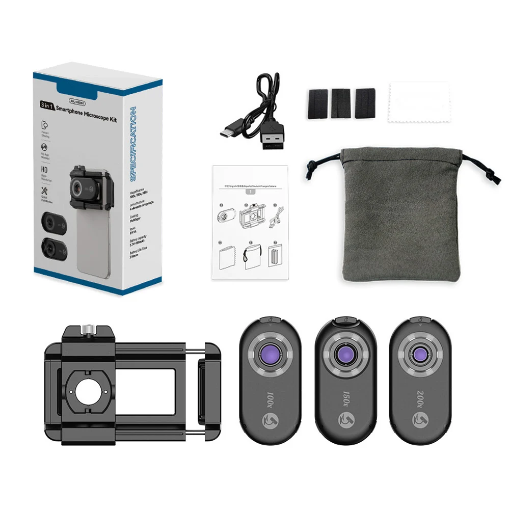 Compact Mobile Microscope with 200x Zoom and LED Purple Light Aluminum Build Suitable for Jewelry and Relics Observation
Compact Mobile Microscope with 200x Zoom and LED Purple Light Aluminum Build Suitable for Jewelry and Relics Observation