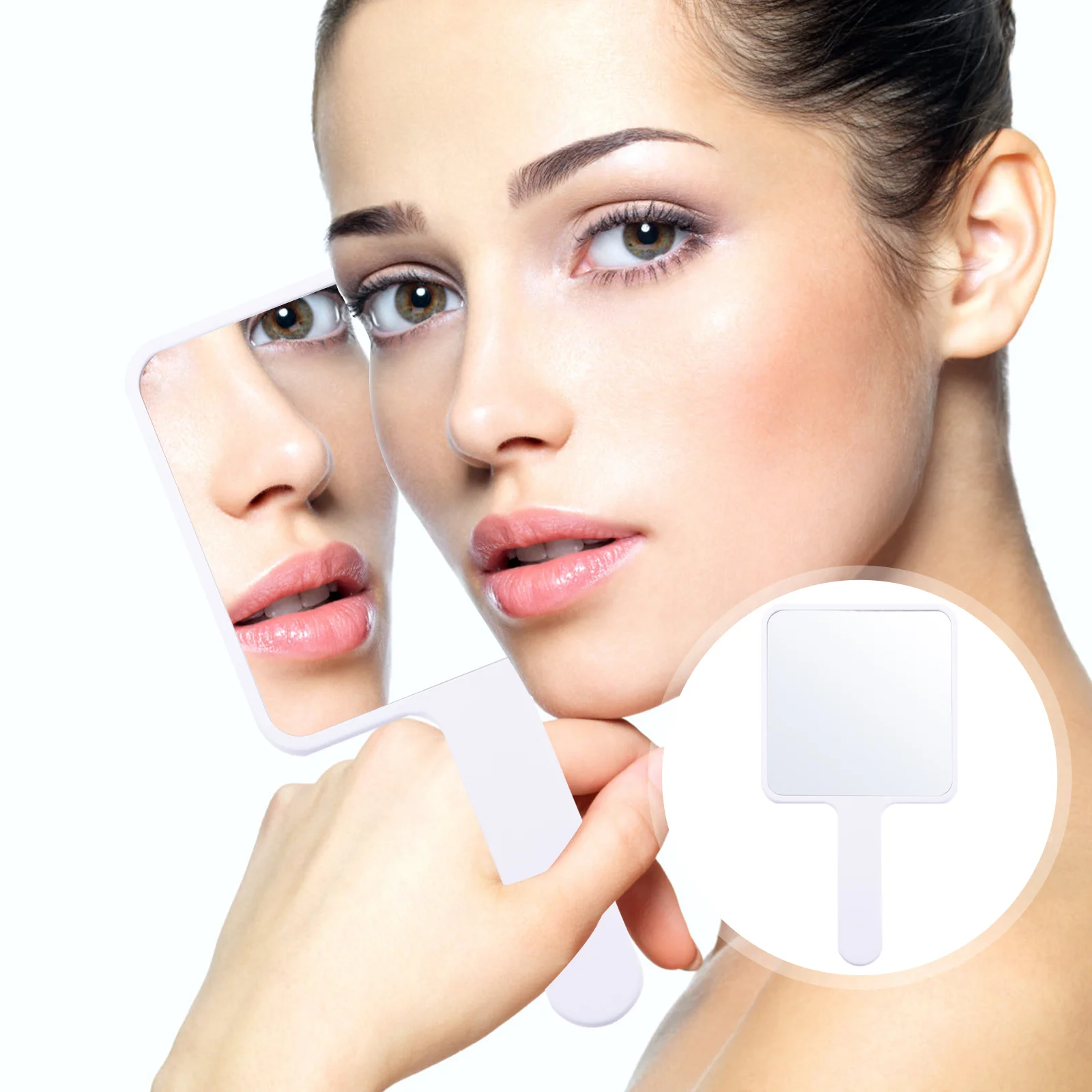 Handheld Makeup Mirror Portable Mirror Clear Surface for Makeup Artists Barbers Salon Beauty Tool
Handheld Makeup Mirror Portable Mirror Clear Surface for Makeup Artists Barbers Salon Beauty Tool