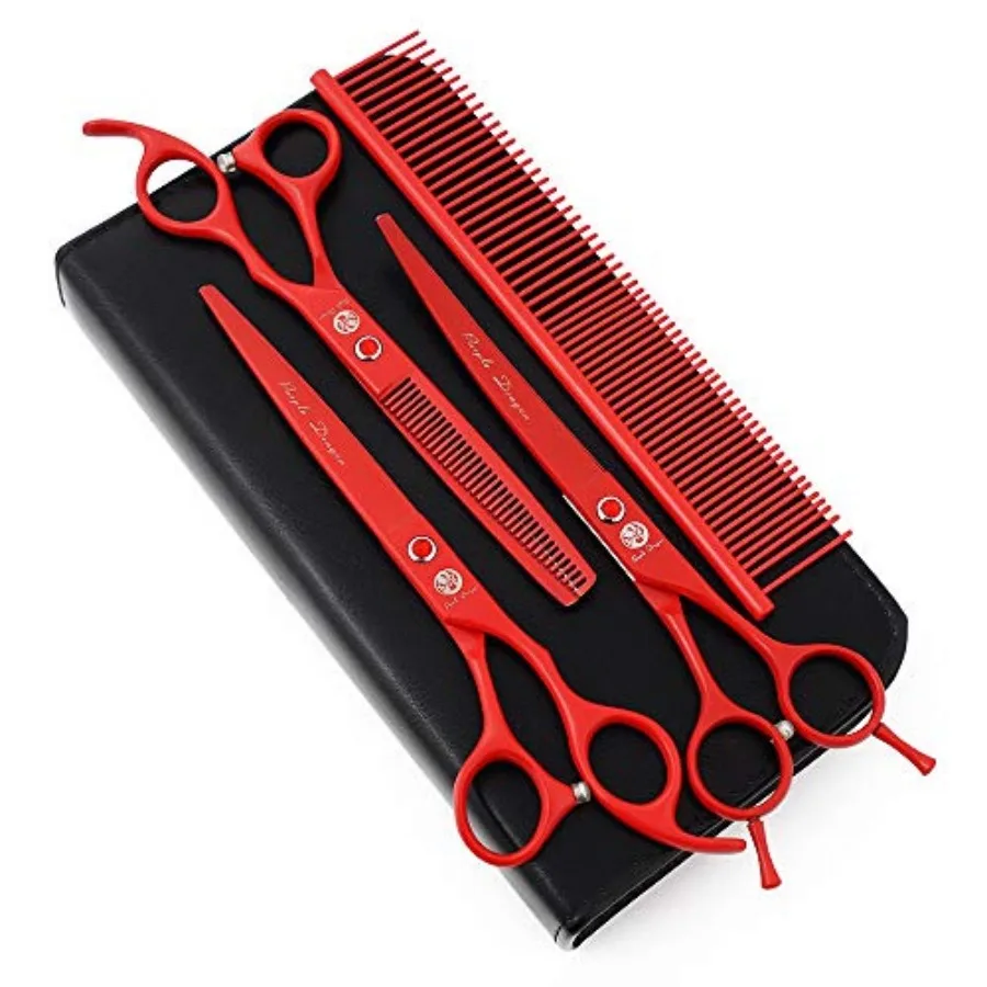 7.0 inch Rhinestone Decoration 3PCS Pet Grooming Scissors Dog Hair Cutting and Thinning Shears Set Red
7.0 inch Rhinestone Decoration 3PCS Pet Grooming Scissors Dog Hair Cutting and Thinning Shears Set Red