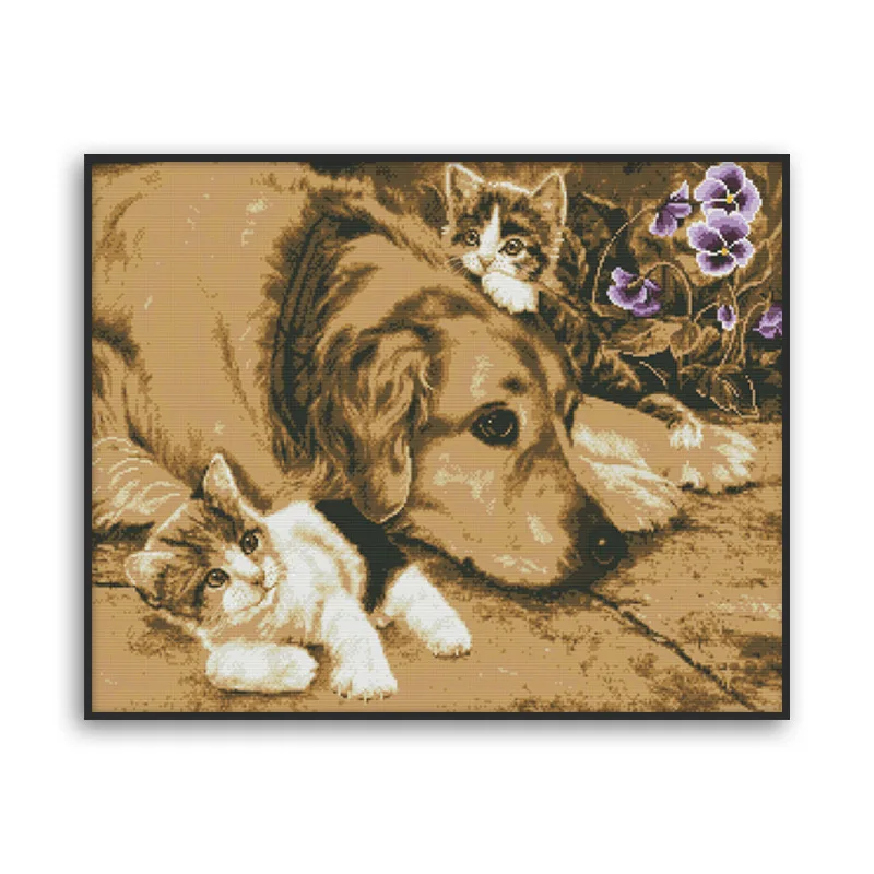Printed cross stitch, animal friendship living room decoration self-embroidery embroidery
Printed cross stitch, animal friendship living room decoration self-embroidery embroidery