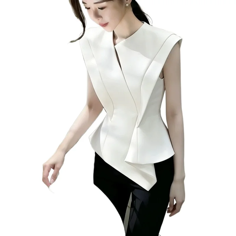 Fashion White Waist Shirt Temperament Commuting Design Summer Light Luxury High-end French Sleeveless Top To Cover The Stomach
Fashion White Waist Shirt Temperament Commuting Design Summer Light Luxury High-end French Sleeveless Top To Cover The Stomach