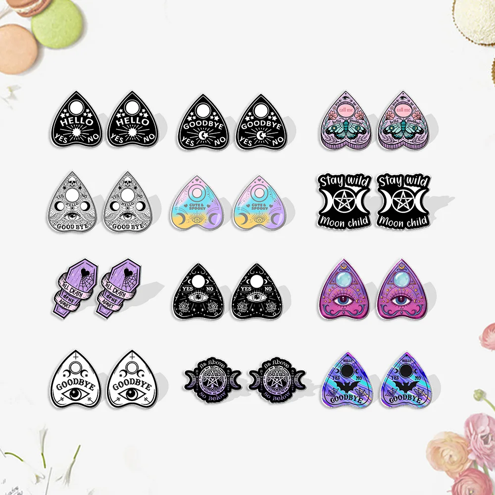 Gothic Letter Printed Acrylic Adult Ear Stud Pendants OuijaBoard Shape Stylish Earrings Accessories
Gothic Letter Printed Acrylic Adult Ear Stud Pendants OuijaBoard Shape Stylish Earrings Accessories