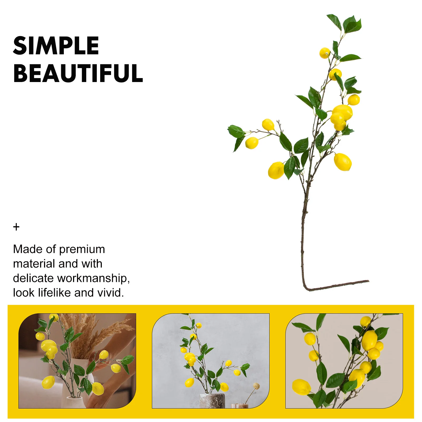2pcs Premium Artificial Lemon Branch Vase Filler Home Office Decor Simulation Green Plants Realistic Plant Decoration Countertop
2pcs Premium Artificial Lemon Branch Vase Filler Home Office Decor Simulation Green Plants Realistic Plant Decoration Countertop