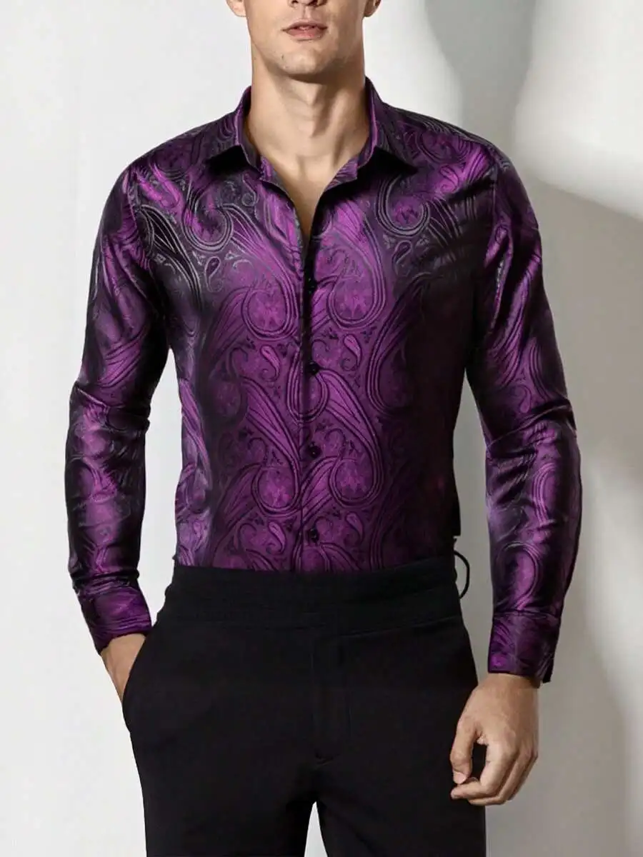 Mens Shirt Purple Floral Long Sleeve Regular Set Wedding Formal Casual Business Party
Mens Shirt Purple Floral Long Sleeve Regular Set Wedding Formal Casual Business Party